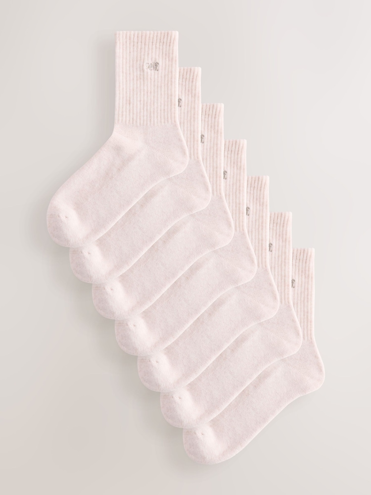Oatmeal - Self. ស្រោមជើងកជើង Cushion Sole 7 កញ្ចប់ - រូបភាព 1 នៃ 8