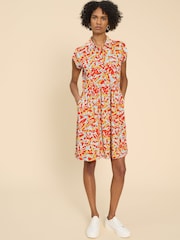 White Stuff Orange Everly Jersey Shirt Dress - Image 1 of 7