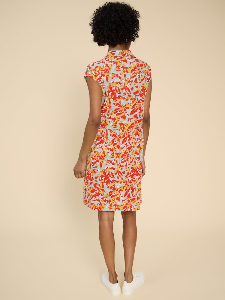 White Stuff Orange Everly Jersey Shirt Dress - Image 2 of 7
