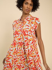 White Stuff Orange Everly Jersey Shirt Dress - Image 3 of 7