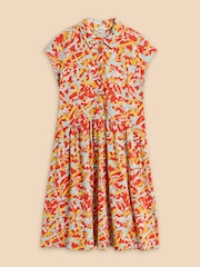 White Stuff Orange Everly Jersey Shirt Dress - Image 5 of 7