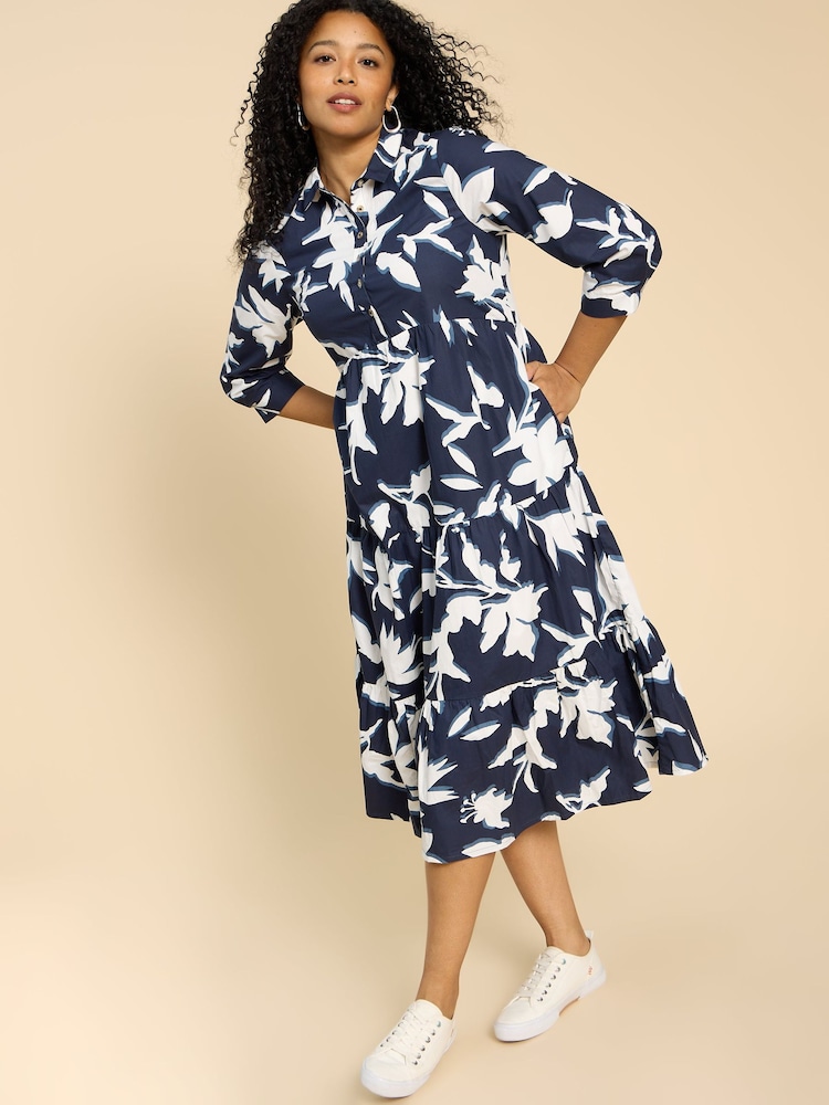 White Stuff Blue Mayra Tiered Shirt Dress - Image 1 of 7 White Stuff Blue Mayra Tiered Shirt Dress - Image 1 of 7