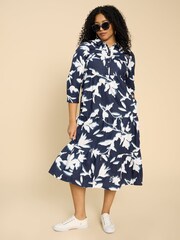White Stuff Blue Mayra Tiered Shirt Dress - Image 3 of 7