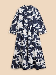 White Stuff Blue Mayra Tiered Shirt Dress - Image 6 of 7