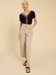 White Stuff Black Embroidered Neva Top - Image 1 of 7
