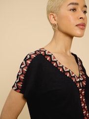 White Stuff Black Embroidered Neva Top - Image 4 of 7