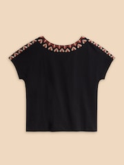 White Stuff Black Embroidered Neva Top - Image 6 of 7