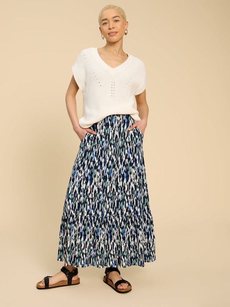 White Stuff Blue Charley EcoVero™ Maxi Skirt - Image 1 of 7