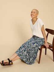 White Stuff Blue Charley EcoVero™ Maxi Skirt - Image 3 of 7