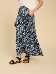 White Stuff Blue Charley EcoVero™ Maxi Skirt - Image 4 of 7