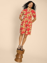 White Stuff Red Thea Jersey Dress - Image 3 of 7