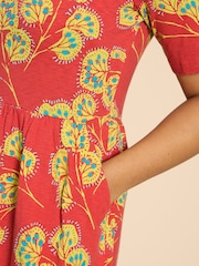 White Stuff Red Thea Jersey Dress - Image 4 of 7