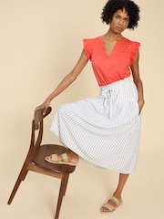 White Stuff EcoVero™ Seema Stripe Skirt - Bild 3 von 7