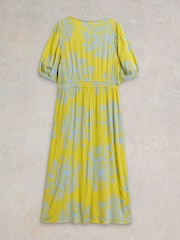 White Stuff Yellow Salma EcoVero™ Midi Dress - Image 5 of 7