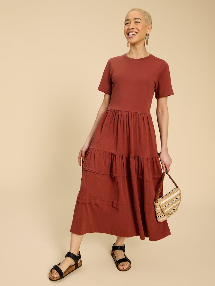 White Stuff 100% Cotton Vera Jersey Midi Dress - Bild 2 von 7