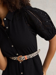 White Stuff Black Broderie Rua Shirt Dress - Image 4 of 7