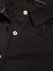White Stuff Black Broderie Rua Shirt Dress - Image 7 of 7