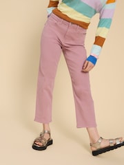 White Stuff Pink Blake Straight Crop Jeans - Image 1 of 7