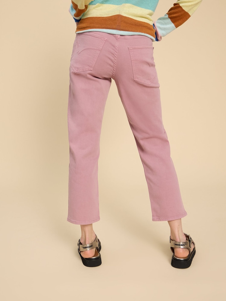 White Stuff Pink Blake Straight Crop Jeans - Image 2 of 7