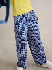 White Stuff Blue Belle Crinkle Wide Leg Trousers - Image 1 of 7