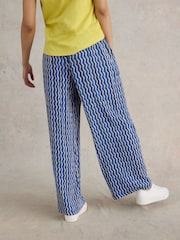 White Stuff Blue Belle Crinkle Wide Leg Trousers - Image 2 of 7