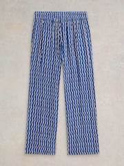 White Stuff Blue Belle Crinkle Wide Leg Trousers - Image 6 of 7