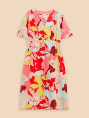White Stuff Orange Jamie Linen Blend Dress - Image 5 of 7