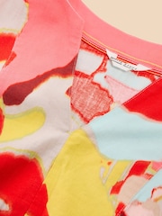 White Stuff Orange Jamie Linen Blend Dress - Image 7 of 7