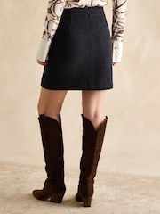 Joules Celeste Navy Bouclé A-Line Skirt - Image 2 of 7