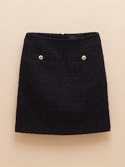 Joules Celeste Navy Bouclé A-Line Skirt - Image 7 of 7