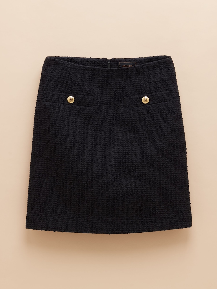 Joules Celeste Navy Bouclé A-Line Skirt - Image 7 of 7