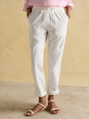 Joules Cream Tapered Leg Chino Trousers - Image 1 of 9