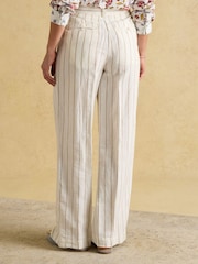Joules Cream Stripe Linen-Cotton Trousers - Image 2 of 9