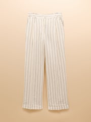 Joules Cream Stripe Linen-Cotton Trousers - Image 9 of 9