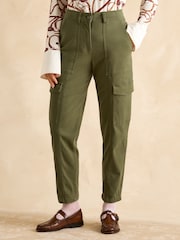 Joules Khaki Green Tapered Leg Cargo Trousers - Image 1 of 7