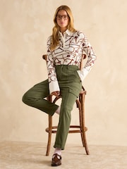 Joules Khaki Green Tapered Leg Cargo Trousers - Image 3 of 7