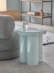 MADE.COM Light Blue Gloss Lacey Side Table - Image 1 of 3