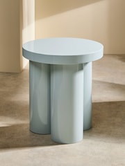 MADE.COM Light Blue Gloss Lacey Side Table - Image 2 of 3