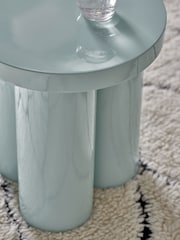 MADE.COM Light Blue Gloss Lacey Side Table - Image 3 of 3