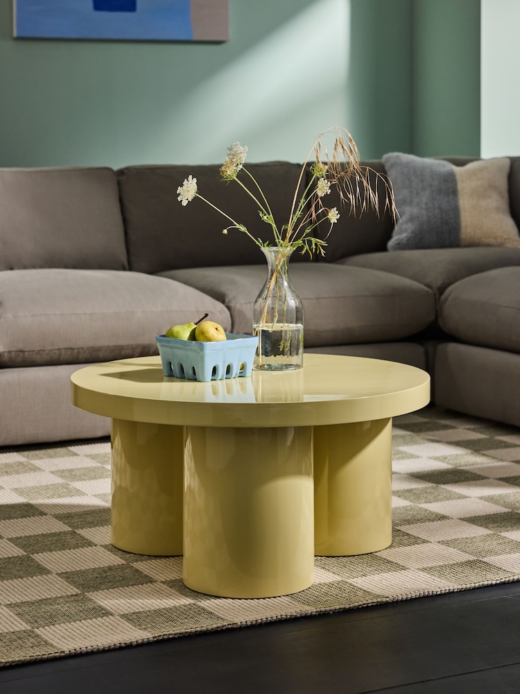 MADE.COM Yellow Gloss Lacey Coffee Table - Image 1 of 4