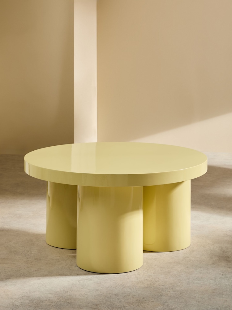 MADE.COM Yellow Gloss Lacey Coffee Table - Image 2 of 4