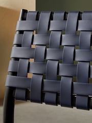 MADE.COM Set of 2 Navy Blue Woven Rik Dining Chairs - Image 3 of 3