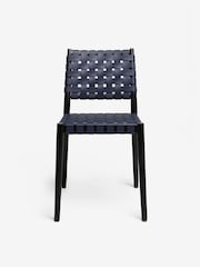 MADE.COM Set of 2 Navy Blue Woven Rik Dining Chairs - Image 5 of 5