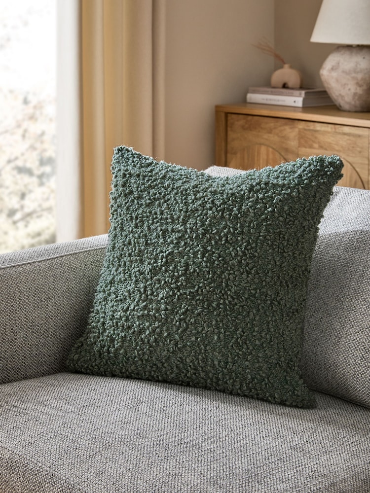 Teal Blue Cosy Texture 50 x 50cm Cushion - Image 1 of 5