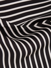 Reiss Black Camilla Striped Lace Trim Midi Dress - Image 6 of 6