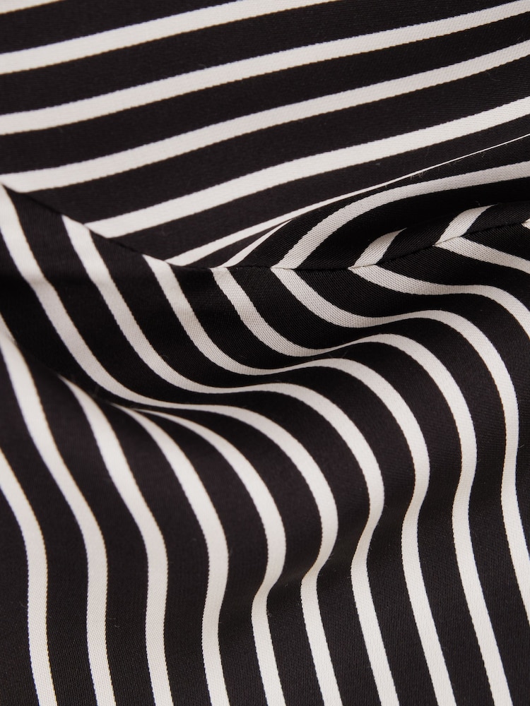 Reiss Black Camilla Striped Lace Trim Midi Dress - Image 6 of 6