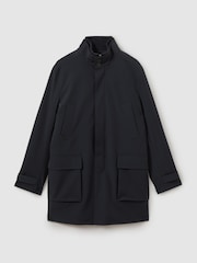 Reiss Navy Player Hybrid Removable Funnel Neck Overcoat - Image 2 of 5