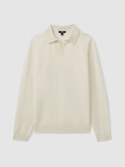 Reiss Ivory Grange Wool-Cashmere Open-Collar Polo Shirt - Image 2 of 5