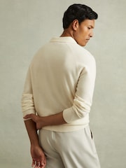 Reiss Ivory Grange Wool-Cashmere Open-Collar Polo Shirt - Image 4 of 5
