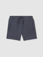 Reiss Steel Blue Robin 3-9 yrs Textured Drawstring Shorts - Image 1 of 4